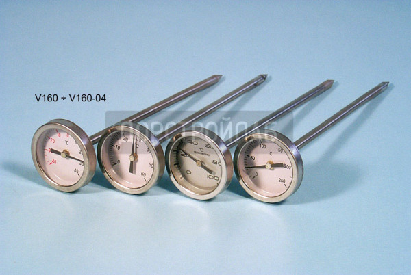 Термометр биметаллический Matest V160-04 (0...+300°С, с удлиненyым щупом)